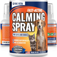 Alivio de la ansiedad del perro – Aceite natural relajante Spray para perros y gatos – Fabricado en Estados Unidos – Alivia el estrés, la ansiedad, ladridos – Funciona para visitas de veterinarios, viajes, tormentas y fuegos artificiales – Efecto de larga - BESTMASCOTA.COM