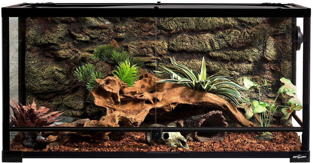 REPTI ZOO Reptile Glass Terrarium,Double Hinge Door with Screen Ventilation Reptile Terrarium 36" x 18" x 18" or 36" x 18" x 24"(Knock-Down) - BESTMASCOTA.COM