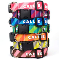 Collar de perro personalizado de Buttonsmith – Impresión permanente resistente a la decoloración, hebilla de grado militar resistente al óxido, resistente a olores y moho, elección de 5 tamaños, fabricado en los Estados Unidos - BESTMASCOTA.COM