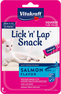 Vitakraft Lick 'n' Lap Flavor Creamy Treats for Cats, Low Calorie, Grab-n-Go Squeeze Tube Treats or Saucy Food Topping, 5 Pack - BESTMASCOTA.COM