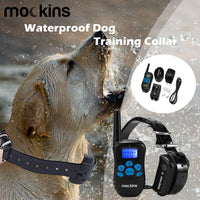 mockins 100% Entrenamiento del perro Choque remoto electrónico recargable impermeable collar con coches y vibración – E-Collar con 330 yards (990 ft) la distancia - BESTMASCOTA.COM