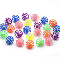 chiwava 48pcs 1.6" gato juguete bola con Bell de plástico entramado de Jingle Balls gatito Chase Pounce Sonajero Juguete Assorted Color - BESTMASCOTA.COM