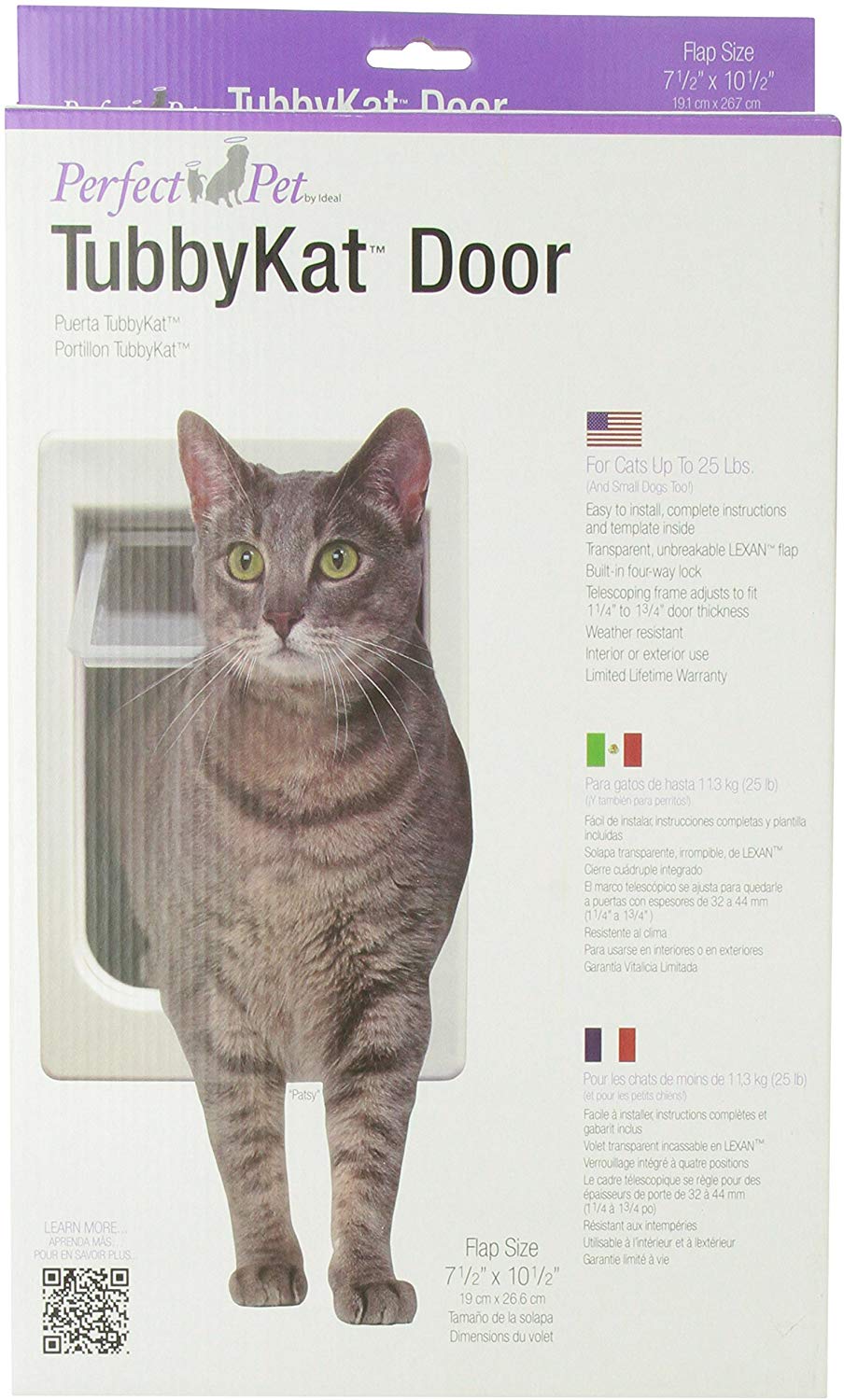 Perfect Pet Tubby – Kat gato puerta con 4 Way Cerradura y Lexan Flap - BESTMASCOTA.COM