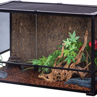 REPTI ZOO Reptile Glass Terrarium,Double Hinge Door with Screen Ventilation Reptile Terrarium 36" x 18" x 18" or 36" x 18" x 24"(Knock-Down) - BESTMASCOTA.COM