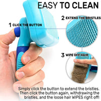 CleanHouse - Cepillo para el pelo para gatos, no más desprendimientos, fácil de limpiar, todos los tamaños de mascotas, de pequeño a grande. Este cepillo para cortar mascotas de aseo profesional elimina todo el cabello, enredos, limpia y desheds - BESTMASCOTA.COM