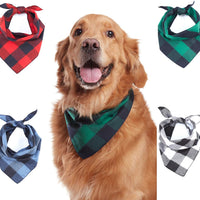 Odi Style Buffalo Bandana para perro, 4 unidades, pañuelos de algodón, pañuelos, pañuelos, baberos triangulares, accesorios para perros pequeños, medianos, grandes, cachorros, mascotas, negro y blanco, rojo, verde, azul y azul marino - BESTMASCOTA.COM