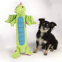 GoDog Skinny Dragons con protector para masticar, juguetes para perros de peluche duraderos con chirriadores - BESTMASCOTA.COM