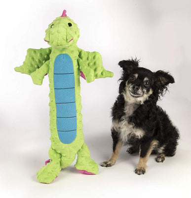 GoDog Skinny Dragons con protector para masticar, juguetes para perros de peluche duraderos con chirriadores - BESTMASCOTA.COM