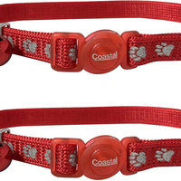 Seguro para gatos reflectante, color rojo w/huellas, 2 - unidades - BESTMASCOTA.COM
