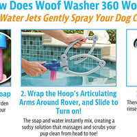 Woof Washer 360 herramienta de aseo para perros con forma de aro, Azul - BESTMASCOTA.COM