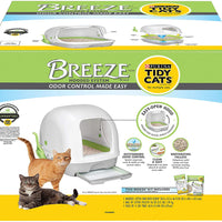 Purina Tidy Cats Breeze Hooded System Starter Kit Cat Litter Box, Litter Pellets & Pads - BESTMASCOTA.COM