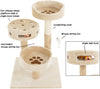 Árbol para gatos PETMAKER de 3 niveles y 2 juguetes colgantes, una zona de juego de 3 bolas y poste rascador, 27.5 pulgadas, color marrón - BESTMASCOTA.COM