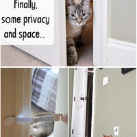 Puerta Buddy ajustable Puerta Latch (2 unidades) Gris. Forma simple de perro a prueba de Litter Box. No más Pet Cates o puertas. Conveniente para gatos Cat & Adultos entrada. Stop perro comiendo gato caca hoy. - BESTMASCOTA.COM