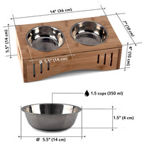 Kittylux Cat Food Bowls | Cat Bowls with Stand | Elevated Dog Bowls | Raised Cat Bowls | Cat Food and Water Bowls | Elevated Cat Feeder | Cat Dishes for Food and Water | Raised Dog Bowls - BESTMASCOTA.COM