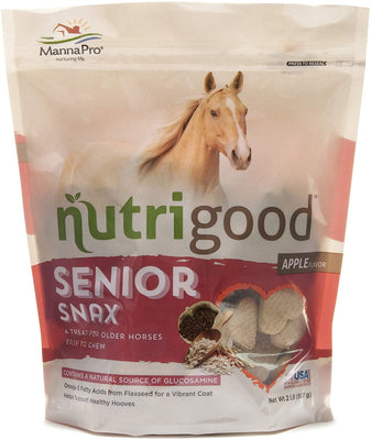 Nutrigood Senior Snax golosinas para caballos | Fabricado con ácidos grasos omega 3, biotina, y glucosamina | 2 libras - BESTMASCOTA.COM