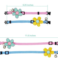 iiDesign - Collar para gato con campana, collar ajustable hecho a mano con campana, collar suave y cómodo para gatos y perros pequeños, 2 unidades - BESTMASCOTA.COM