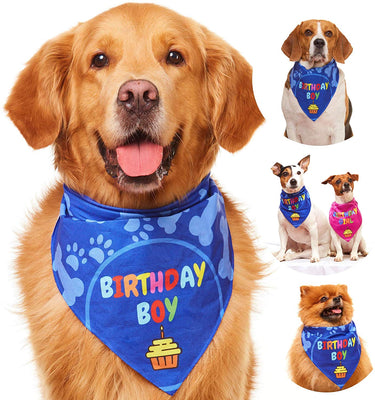 Odi Style Dog Bandana for Dog Birthday Party - Dog Birthday Bandana for Small, Medium, Large Dogs, Bandana for Dogs Puppy Birthday Party, Boy Dog Happy Birthday Bandana, Blue - BESTMASCOTA.COM