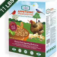 Amzey Dried Mealworms 11 LBS - 100% Natural for Chicken Feed, Bird Food, Fish Food, Turtle Food, Duck Food, Reptile Food, Non-GMO, No Preservatives, High Protein and Nutrition - BESTMASCOTA.COM