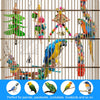 Juguetes de columpio de pájaros, 6 unidades, juguetes para masticar perchas colgantes con campanas, juguetes para masticar para paracaídas Cockatiels, conures, loros, pájaros de amor, Finches - BESTMASCOTA.COM