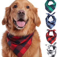Odi Style Buffalo Bandana para perro, 4 unidades, pañuelos de algodón, pañuelos, pañuelos, baberos triangulares, accesorios para perros pequeños, medianos, grandes, cachorros, mascotas, negro y blanco, rojo, verde, azul y azul marino - BESTMASCOTA.COM