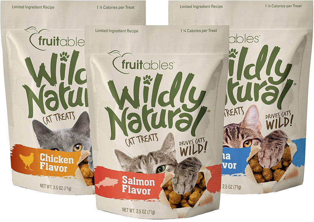 Fruitables 2.5 Ounce Wildly Natural Cat Treat Variety Packs with Chicken, Tuna, and Salmon - BESTMASCOTA.COM