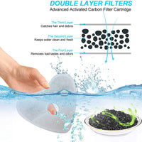 Fuente de agua para mascotas – Fuente de agua sana e higiénica de 2 L con flor súper silenciosa y 4 filtros de repuesto para perros, gatos, pájaros y animales pequeños - BESTMASCOTA.COM