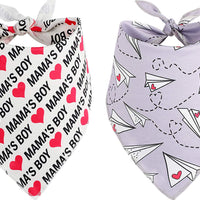 BoomBone Dog Valentines Day Bandana 2 Pac,Triangle Bibs Pet Scarf for Medium and Large Dogs - BESTMASCOTA.COM