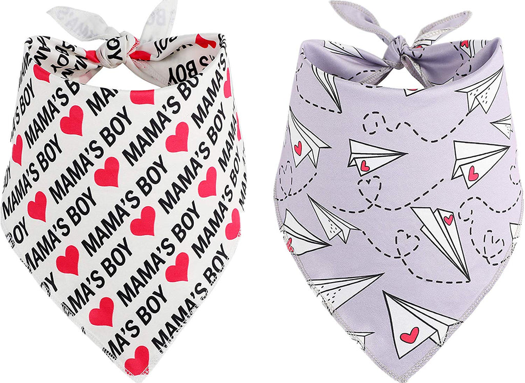 BoomBone Dog Valentines Day Bandana 2 Pac,Triangle Bibs Pet Scarf for Medium and Large Dogs - BESTMASCOTA.COM