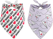 BoomBone Dog Valentines Day Bandana 2 Pac,Triangle Bibs Pet Scarf for Medium and Large Dogs - BESTMASCOTA.COM