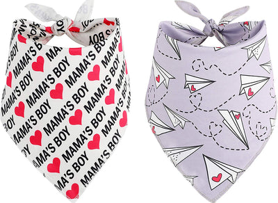 BoomBone Dog Valentines Day Bandana 2 Pac,Triangle Bibs Pet Scarf for Medium and Large Dogs - BESTMASCOTA.COM