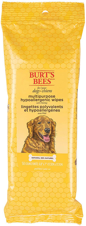 Burt's Bees for Dogs Toallitas multiusos para aseo de perros | Toallitas para cachorros y perros para limpieza, 50 unidades - BESTMASCOTA.COM