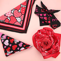 SATINIOR - 4 pañuelos de algodón para perros y gatos, diseño de corazón, lavable en triángulo - BESTMASCOTA.COM