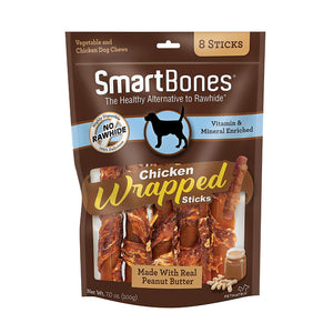 SmartBones - Palos para perros envueltos en pollo, con mantequilla de cacahuete real - BESTMASCOTA.COM