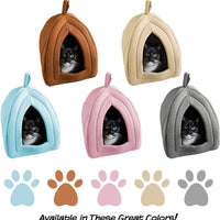 PETMAKER (Tano) Cama para mascotas de gato, Igloo- Suave interior cubierta tienda / casa para gatos, gatitos y mascotas pequeñas con cojín extraíble - BESTMASCOTA.COM