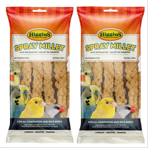 Higgins 2 Pack 6 unidades Millet Spray para Birds 2 bolsas en total, divertido Tasty Treats pájaro aperitivos - BESTMASCOTA.COM