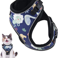 Mudinpet Arnés para gato, a prueba de escape, arnés de malla para chaleco de gato, ajustable, reflectante, cómodo, arnés de pecho suave para gato - BESTMASCOTA.COM
