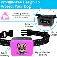 Collar pequeño para perro recargable, antiladridos para perros pequeños – el más pequeño más humano para dejar de ladrar – el collar de entrenamiento de perro sin corteza de choque impermeable – Dispositivo seguro de control de corteza para mascotas - BESTMASCOTA.COM
