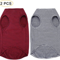 WEONE - Camisetas de algodón a rayas para perro, chaleco básico suave y transpirable - BESTMASCOTA.COM
