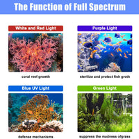 phlizon 165 W intensidad regulable full spectrum Auqarium luz LED Tanque de peces luz LED de decoración Reef para peces de agua dulce de agua salada coral reef - BESTMASCOTA.COM