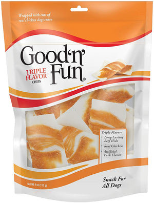 Good'n'Fun - Chips de piel cruda con triple sabor a pollo real - BESTMASCOTA.COM