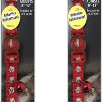 Seguro para gatos reflectante, color rojo w/huellas, 2 - unidades - BESTMASCOTA.COM