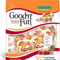 Good 'N' Fun Mini masticables de piel cruda con triple sabor - BESTMASCOTA.COM
