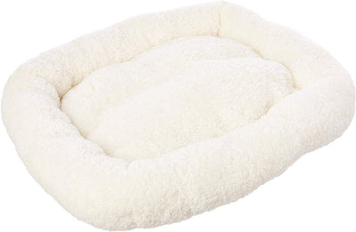Long Rich HCT ERE-001 Super Soft Sherpa Crate Cushion Dog and Pet Bed, White, By Happycare Textiles - BESTMASCOTA.COM