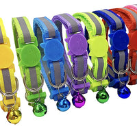 PACCOMFET Collar de gato de nailon reflectante con campana, 12 unidades, multicolor, seguro y duradero - BESTMASCOTA.COM