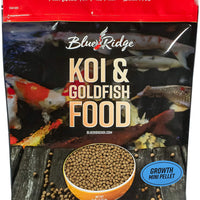 Blue Ridge - Pellets de comida para pescado, fórmula de crecimiento de peces dorados y Koi, mini pellet flotante de 1/8 pulgadas, dieta equilibrada - BESTMASCOTA.COM