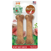 Nylabone saludables comestibles asados carne de vacuno sabor perro dulces | todos los natural sin granos perros dulces hechos en los Estados Unidos sólo | Pequeño y grande perro masticar dulces | 2 unidades - BESTMASCOTA.COM