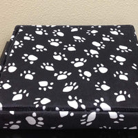 love2pet Foldable Portable Cat Paw Palace, carbón/blanco (Charcoal with White Paw Prints) - BESTMASCOTA.COM
