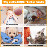 DamKee - Molinillo de uñas de perro de velocidad continua para perros y gatos - BESTMASCOTA.COM
