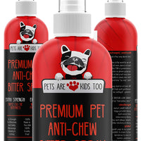Spray antimasticable para adiestramiento de perros: no masticar amargo y disuasorio de mascotas para perros y gatos – Corrección de comportamiento para dejar de masticar y lamer – seguro para muebles, patas y vendajes – 8 oz - BESTMASCOTA.COM