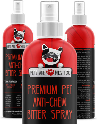 Spray antimasticable para adiestramiento de perros: no masticar amargo y disuasorio de mascotas para perros y gatos – Corrección de comportamiento para dejar de masticar y lamer – seguro para muebles, patas y vendajes – 8 oz - BESTMASCOTA.COM